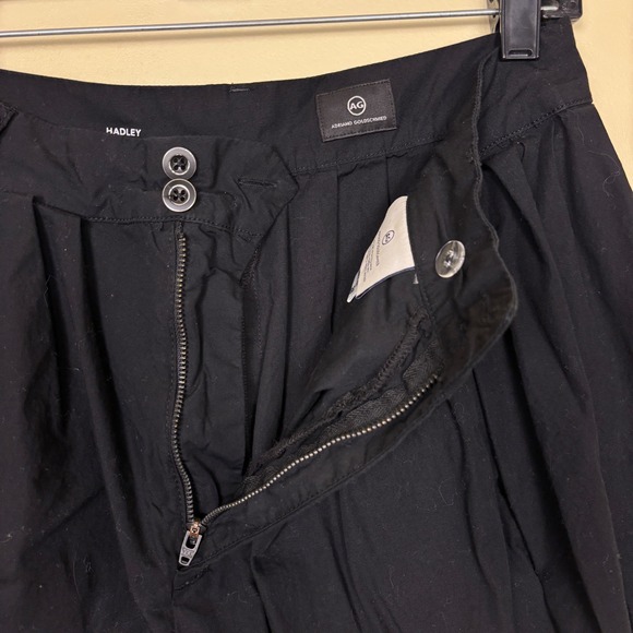 AG ADRIANO GOLDSCHMIED 100% Cotton Hadley Pleated Culotte Pants Black Size 28 - Picture 11 of 14
